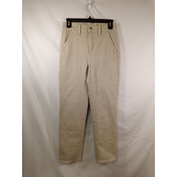 Old Navy Women's Tan Extra High-Rise Sky-Hi Straight Jeans Size 0 - Picture 1 of 6